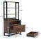 2-Drawer Lockable Filing Cabinet with Open Shelves and Adjustable Storage for Office or Home
